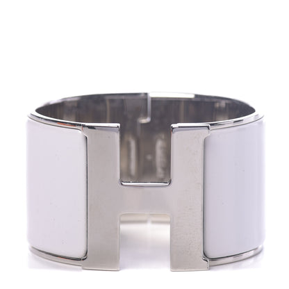 Hermes Enamel Extra Wide Clic Clac H Bracelet PM White 1 of 5