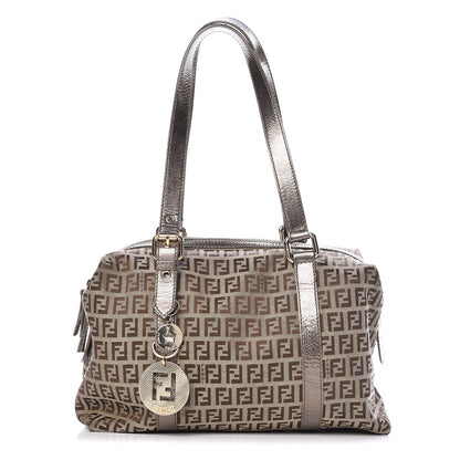 Fendi Zucchino Patent Boston Mogano Panna Canna di Fucile 1 of 11