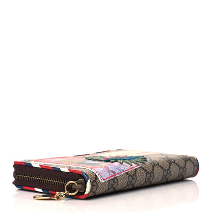 Gucci GG Supreme Monogram Courrier Embroidered UFO Zip Around Wallet 4 of 10