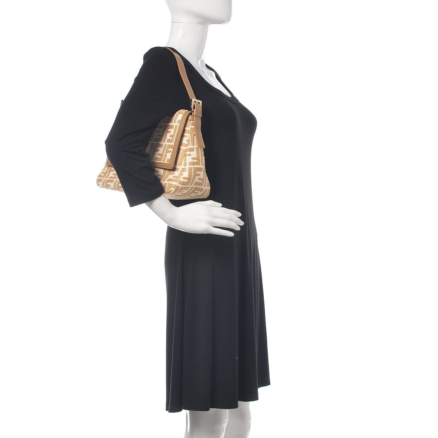 Woven Straw Zucca Mama Baguette Beige
