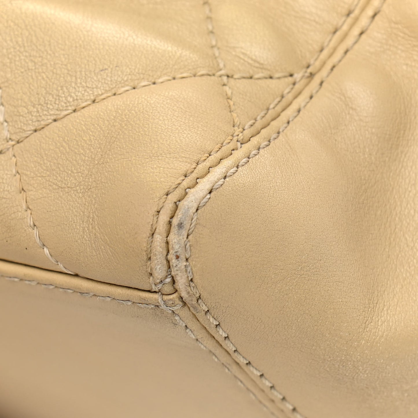 Lambskin Quilted CC Tote Beige