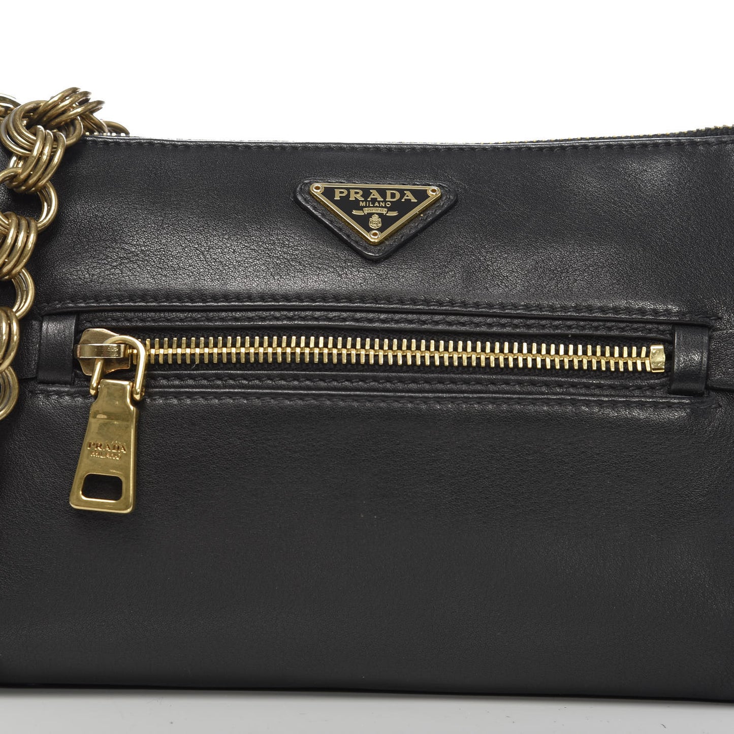 Soft Calf Chain Shoulder Bag Black