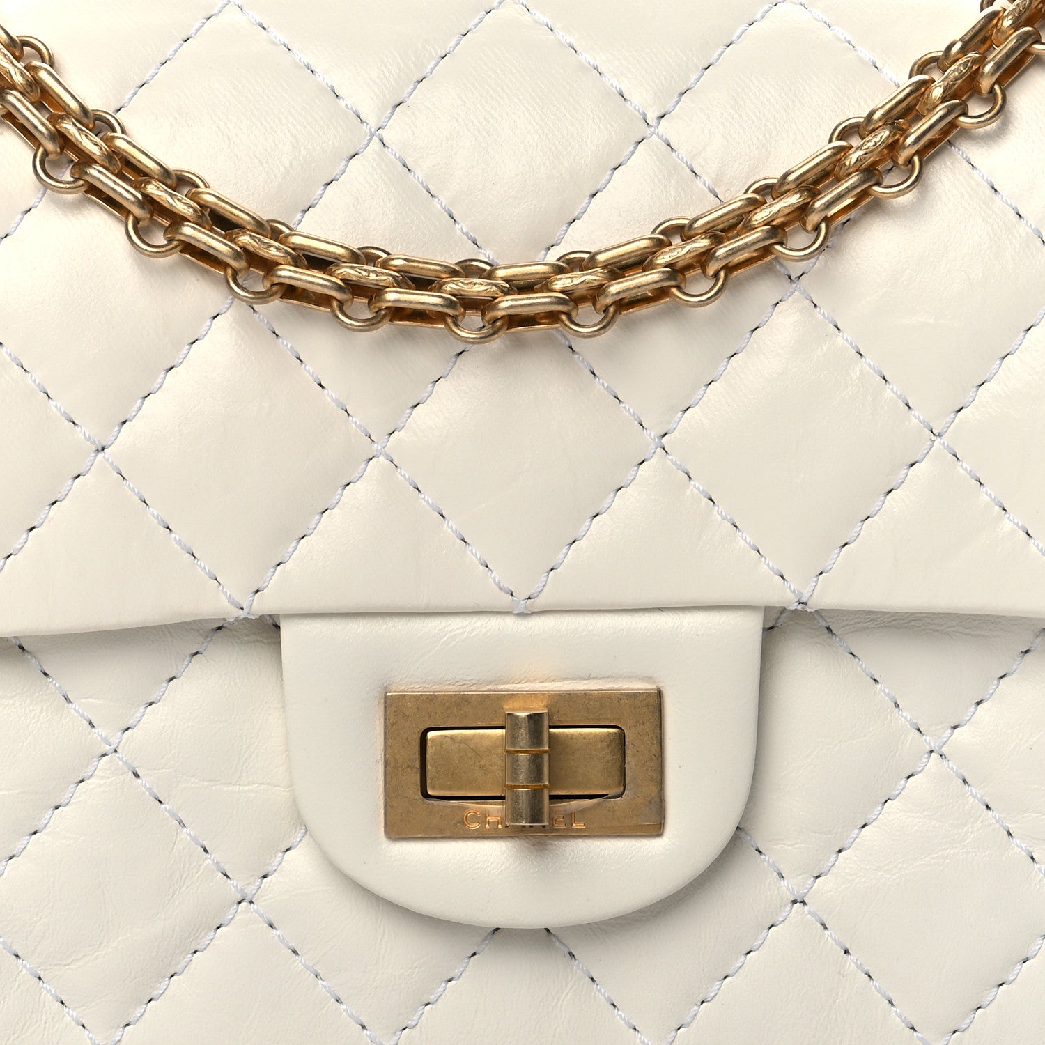 Chanel Aged Calfskin Quilted 2.55 Reissue Mini Flap White 8 of 11