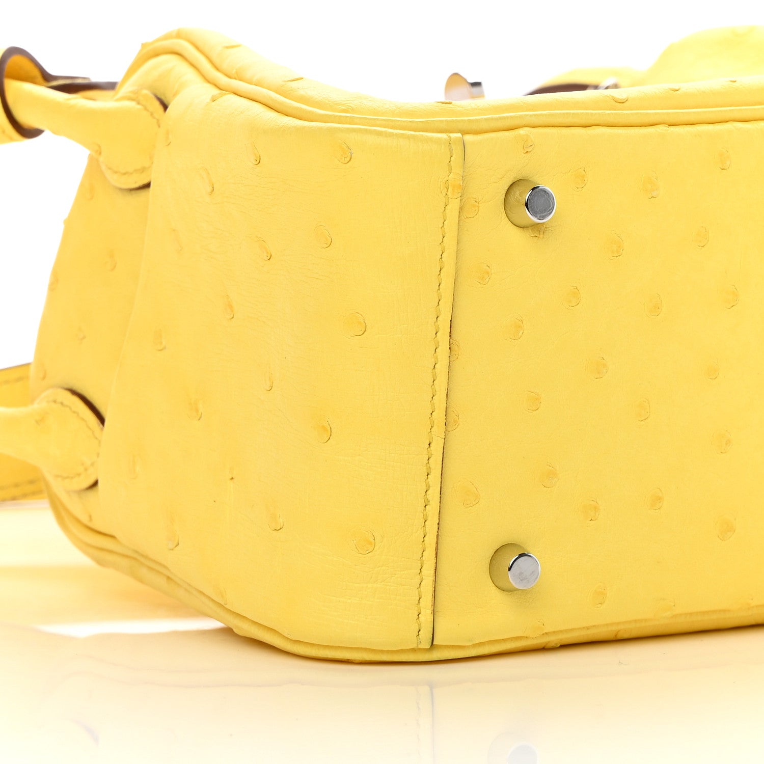 Hermes Ostrich Mini Lindy 20 Jaune Citron 9 of 12