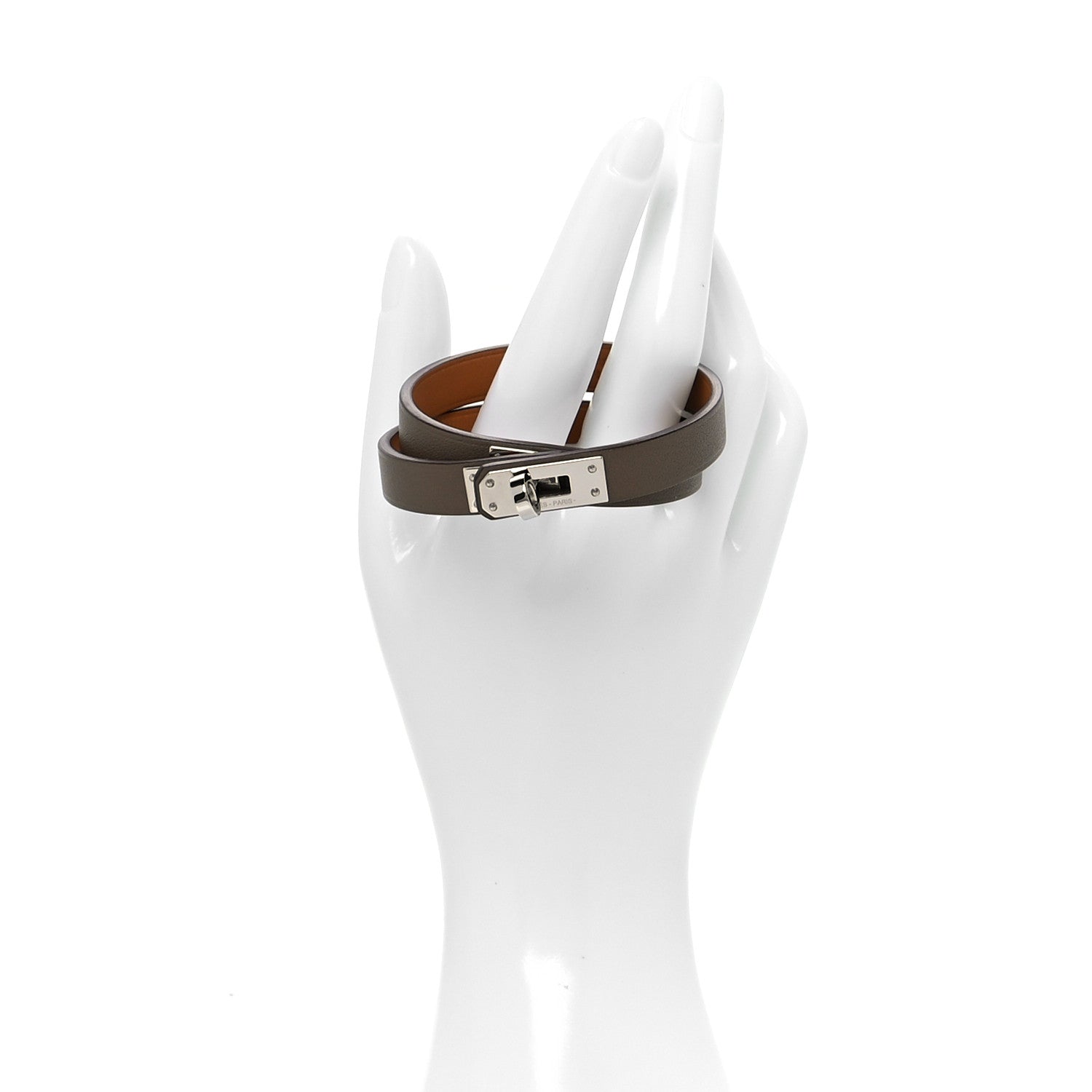 Hermes Swift Kelly Double Tour Bracelet T2 Etain 2 of 7
