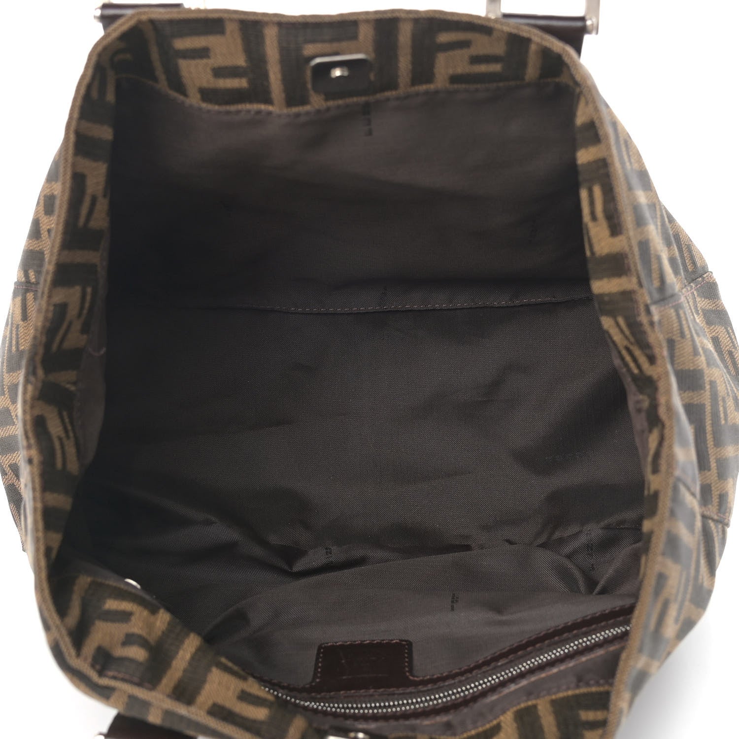 Fendi Zucca Top Handle Tote Tobacco 4 of 10