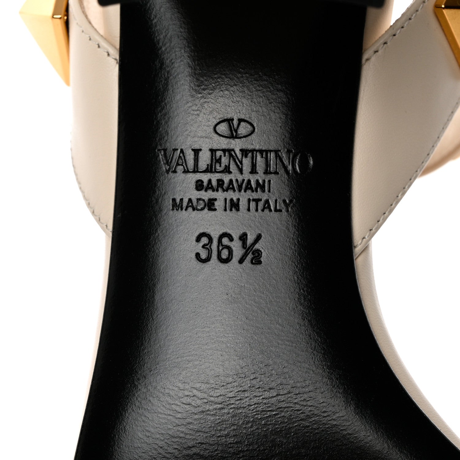 Valentino Garavani Calfskin Roman Stud 60mm Sandals 36.5 Light Ivory 8 of 9