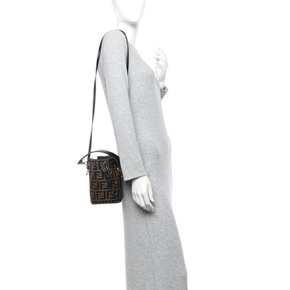 Fendi Vitello Liberty F is Fendi Bi-Color FF 1974 Embossed Mini Mon Tresor Bucket Bag Maya Black 2 of 10