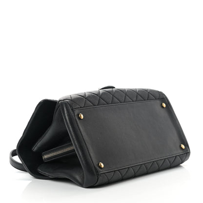 Chanel Shiny Sheepskin Quilted Large Trapezio Flap Black 3 of 12