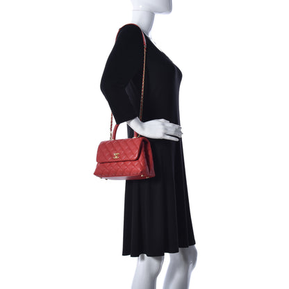 Chanel Caviar Quilted Mini Coco Handle Flap Red 2 of 11
