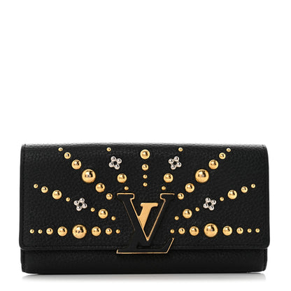 Louis Vuitton Taurillon Studded Sol Capucines Wallet Black 1 of 6