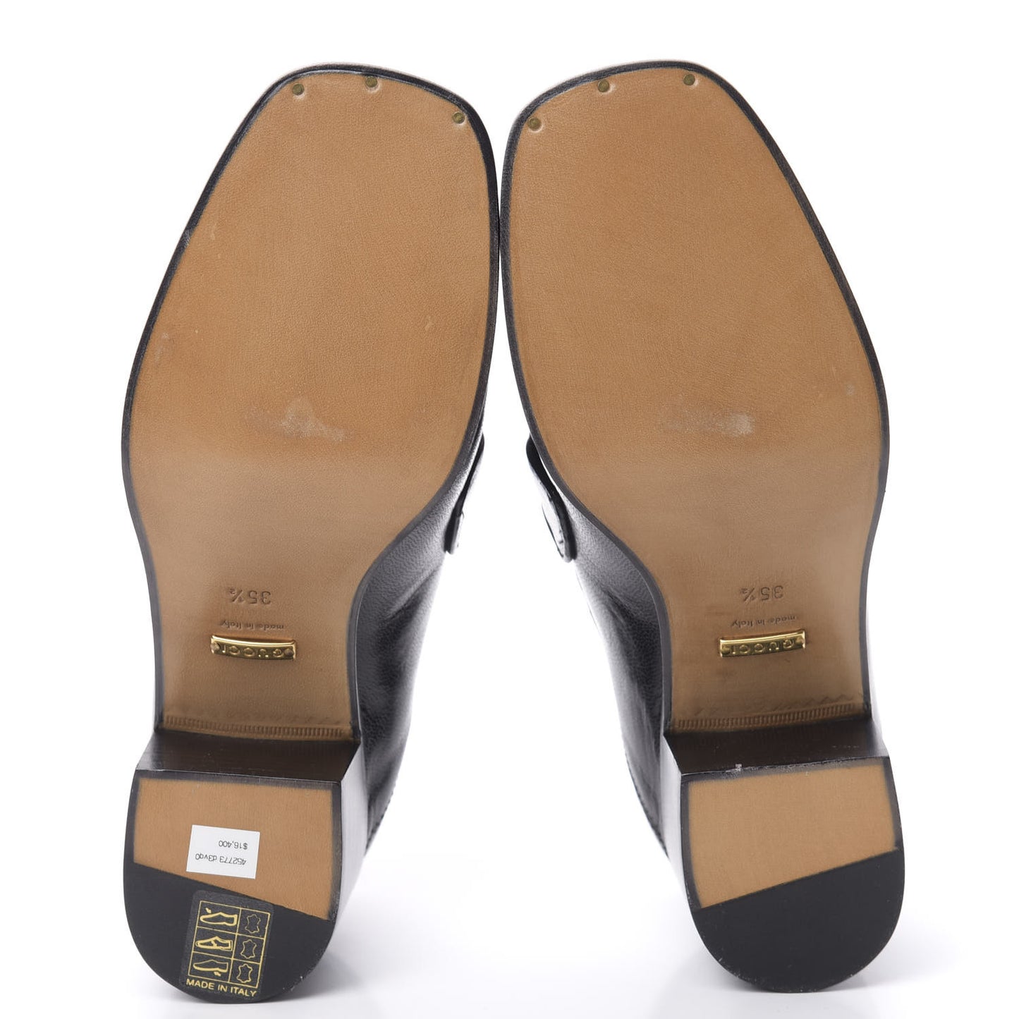 Lambskin Union Jack Horsebit Loafer Pumps 35.5 Black