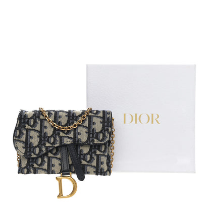 Christian Dior Oblique Nano Saddle Chain Pouch Blue 12 of 12