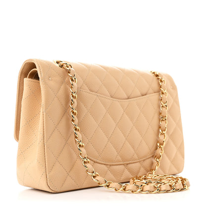 Chanel Caviar Quilted Medium Double Flap Beige 3 of 12