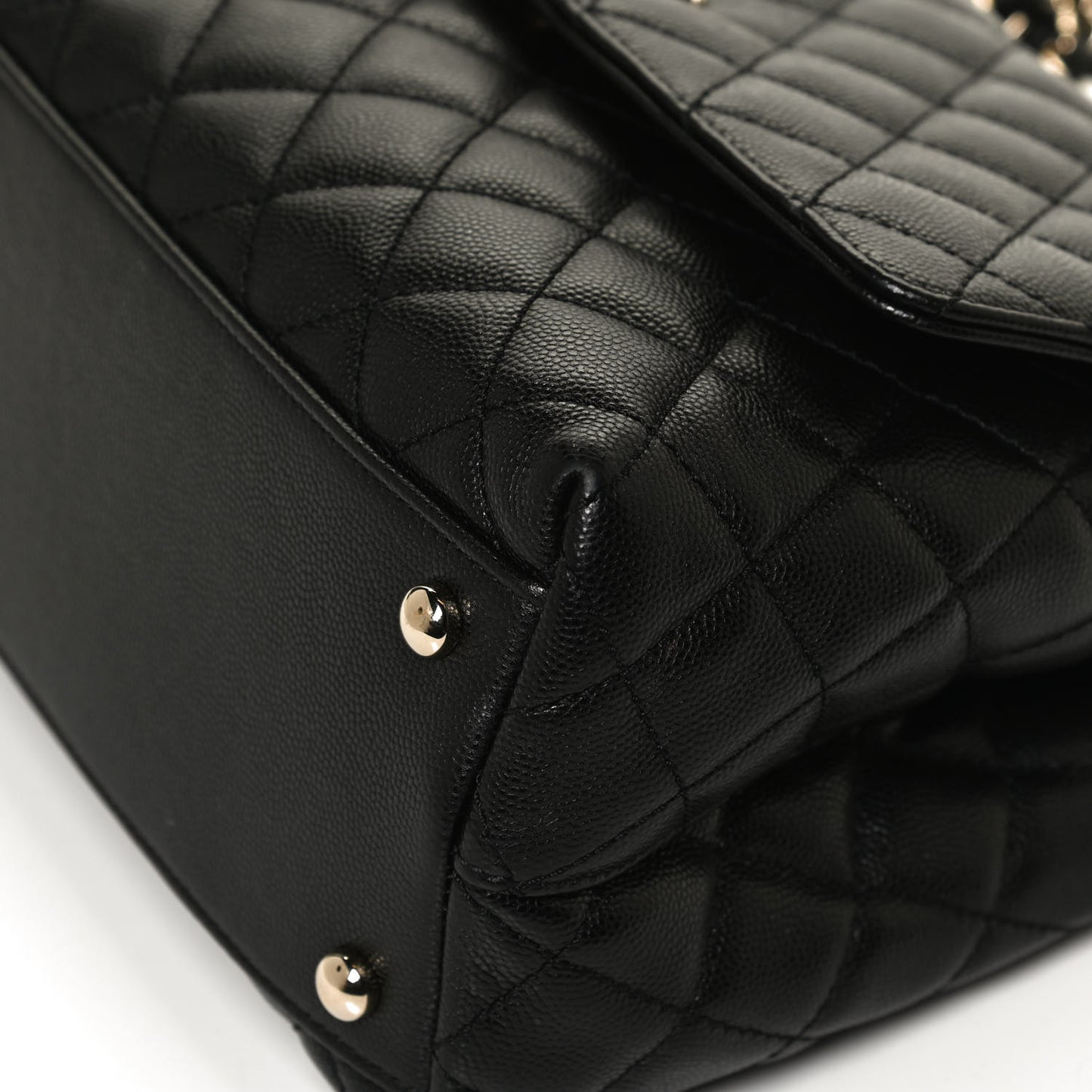 Caviar Quilted Small Coco Handle Flap Black