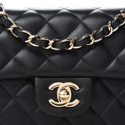 Chanel Lambskin Quilted Mini Rectangular Flap Black 11 of 12