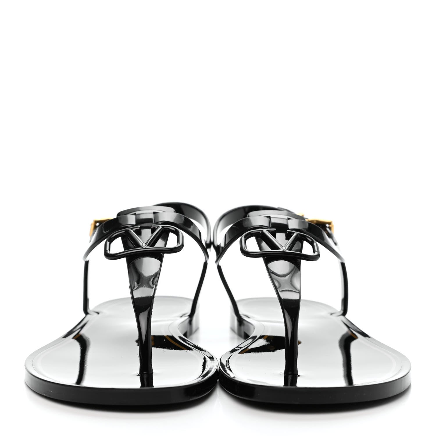Valentino Garavani PVC Vlogo Flat Thong Sandals 41 Black 2 of 8