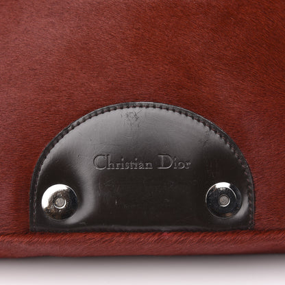 Christian Dior Pony Hair Trotter Maris Pearl Shoulder Bag Dark Red 8 of 10