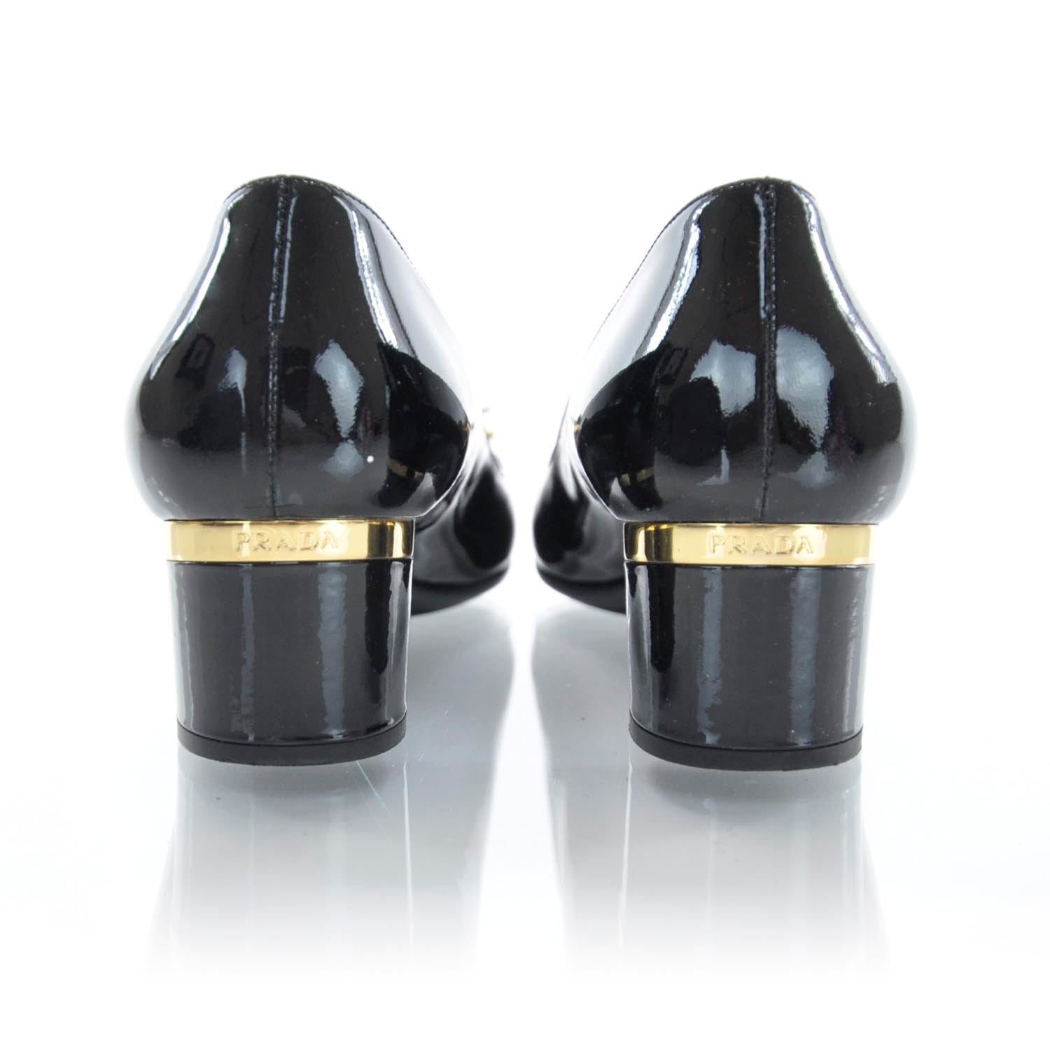 Prada Vernice Heels 38.5 Black 3 of 8
