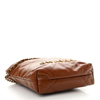 Chanel Shiny Calfskin Quilted Mini Chanel 22 Light Brown 4 of 11