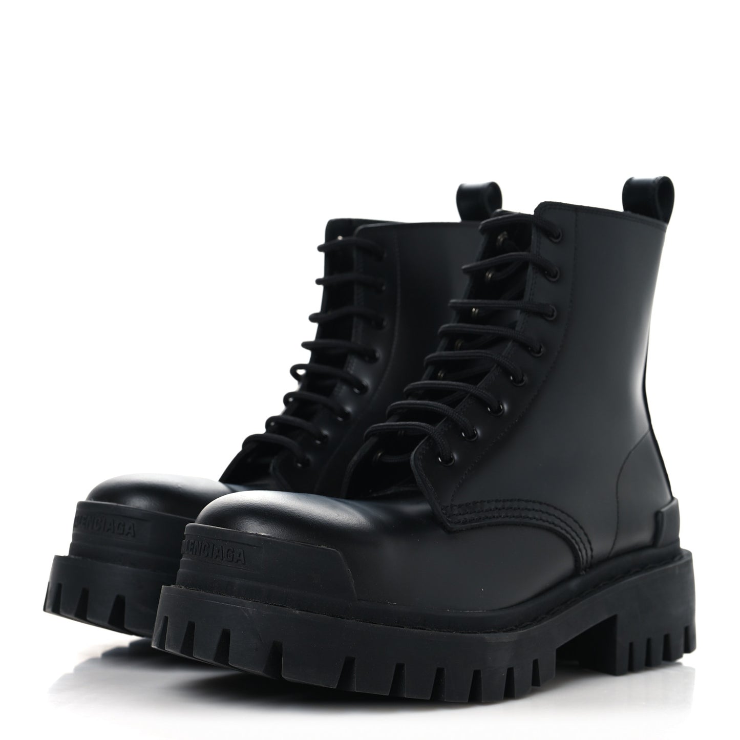 Calfskin Womens Strike 20mm Lace Up Boots 38 Black