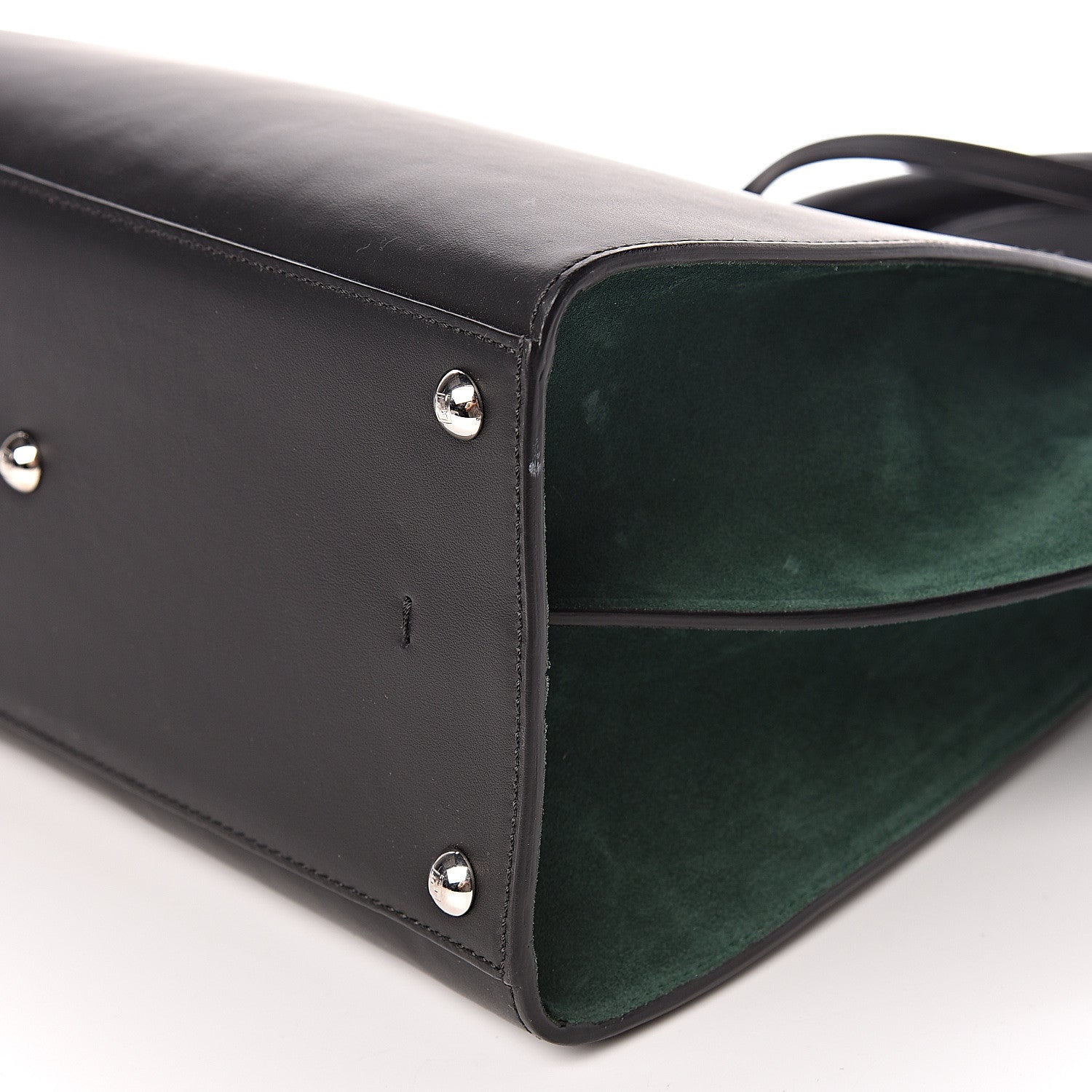 Fendi Vitello Baltico Kore Petite 3Jours Tote Black Verde Prato 9 of 10