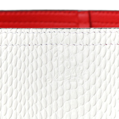 Christian Louboutin Calfskin Lizard Embossed Spikes East West Cabata Tote White 10 of 11