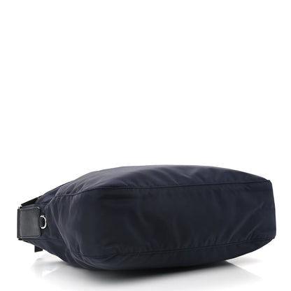 Prada Nylon Vela Flat Messenger Bag Blue Black 3 of 8