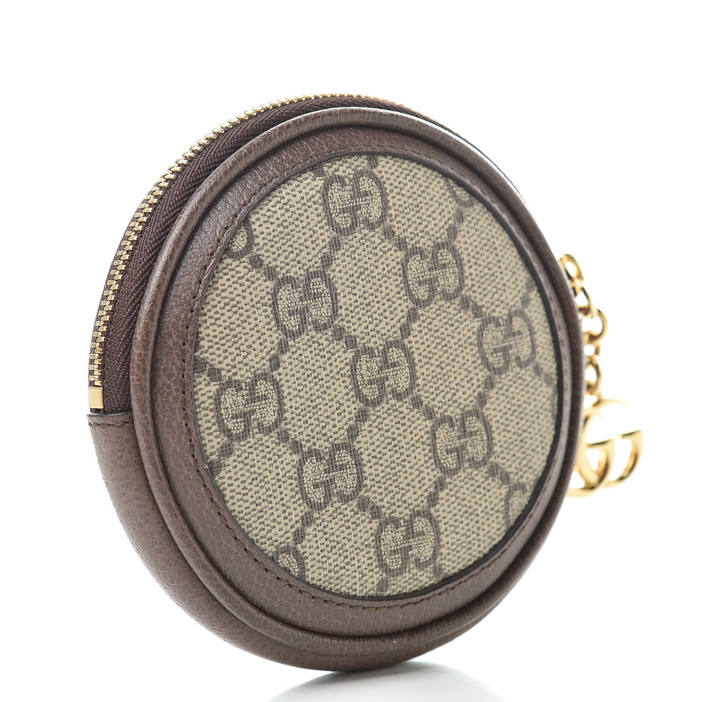 GG Supreme Monogram Web Ophidia Round Coin Purse Beige New Acero