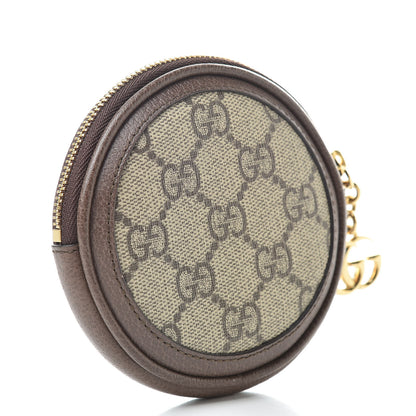 Gucci GG Supreme Monogram Web Ophidia Round Coin Purse Beige New Acero 3 of 8