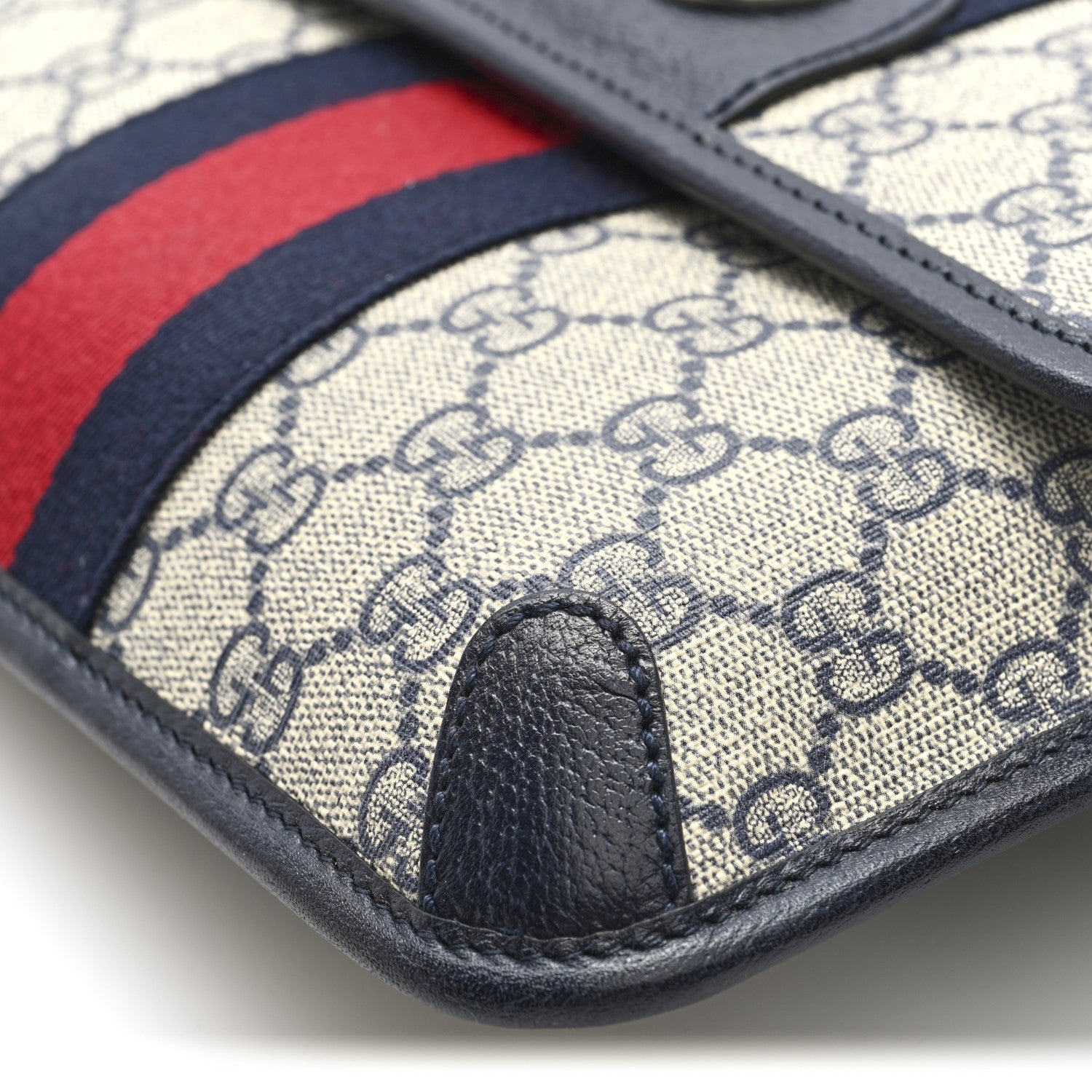 Gucci GG Supreme Monogram Web Small Ophidia Belt Bag 90 36 Beige Navy 10 of 10