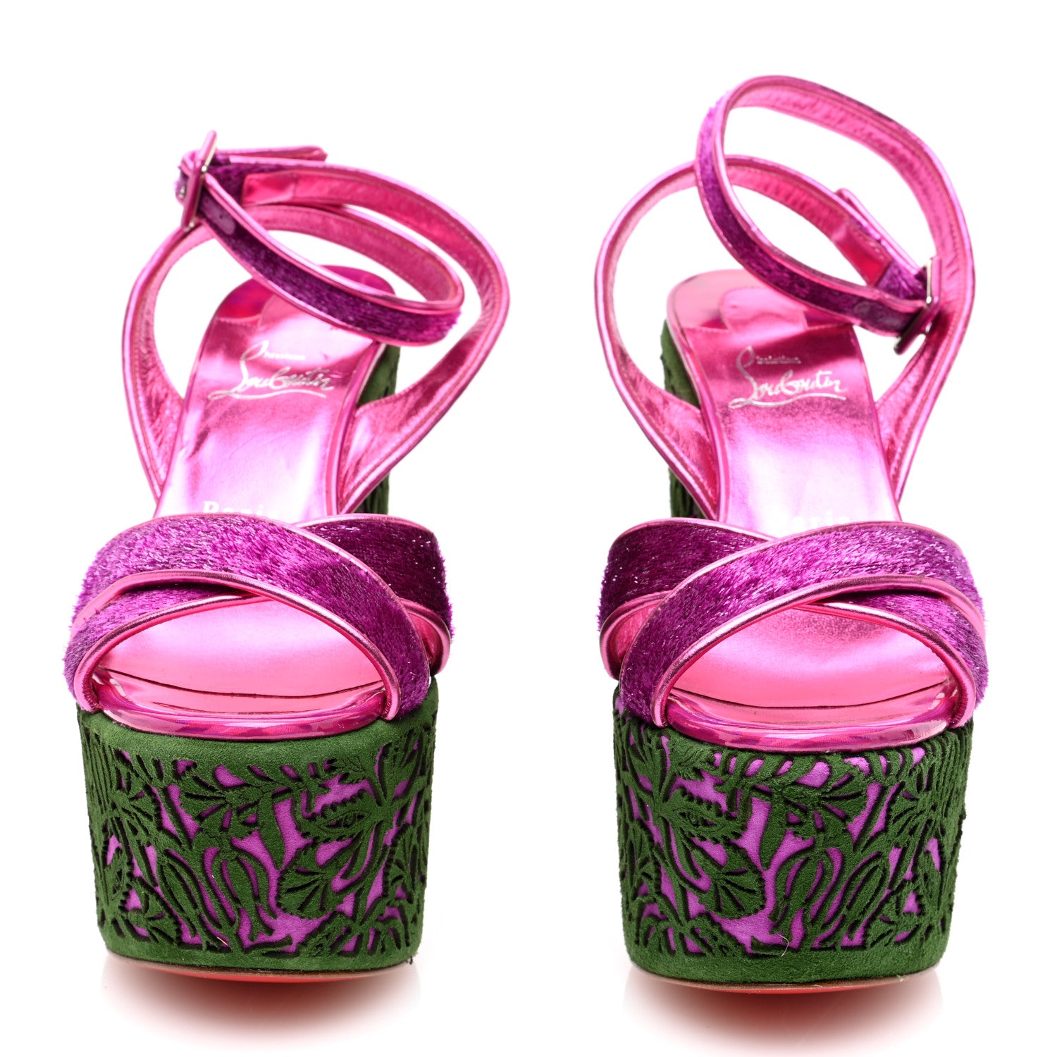 Christian Louboutin Suede Loubi Mystery Superyaz 160 Platform Sandals 38 Purple 2 of 6