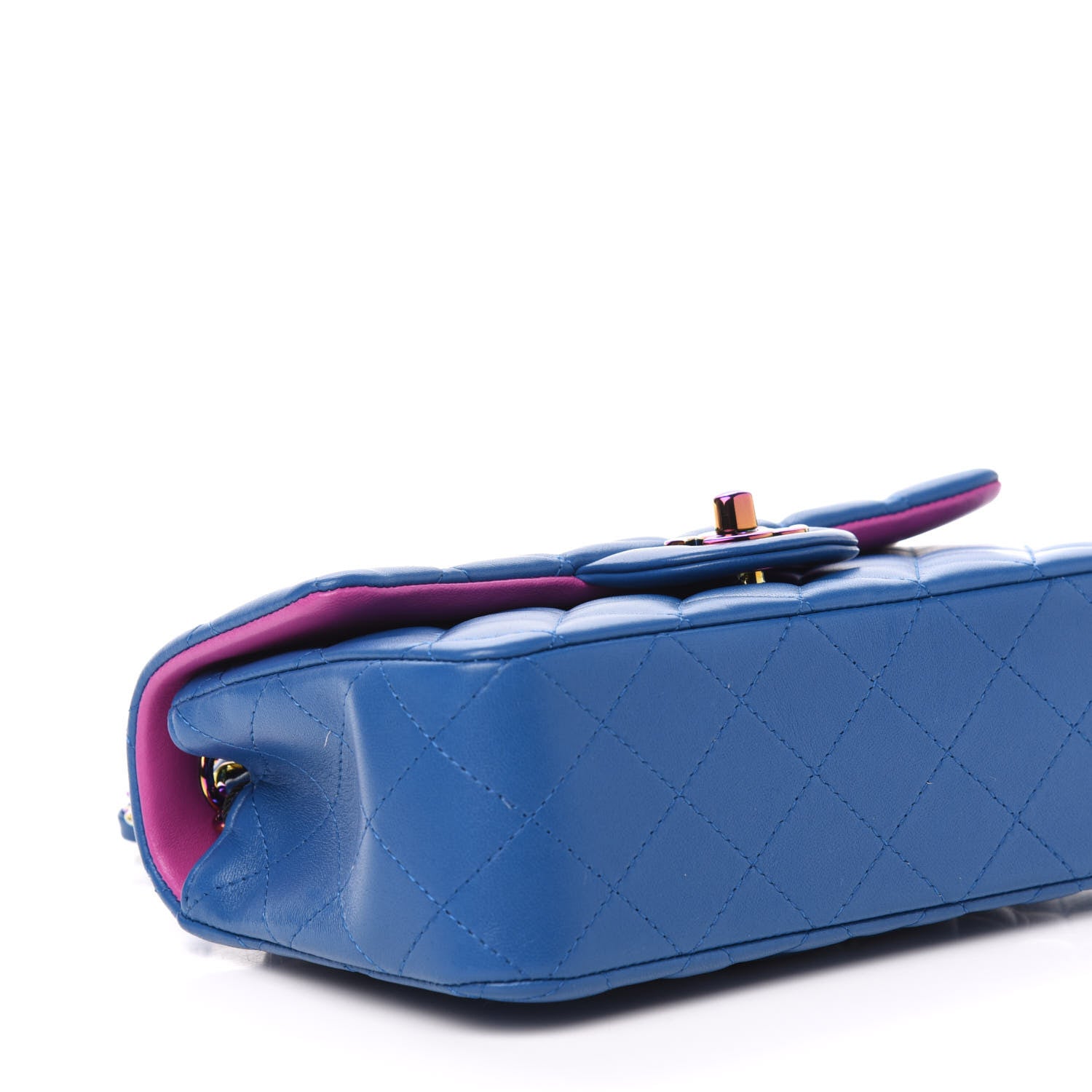 Chanel Lambskin Quilted Mini Rectangular Flap Blue Purple 9 of 11