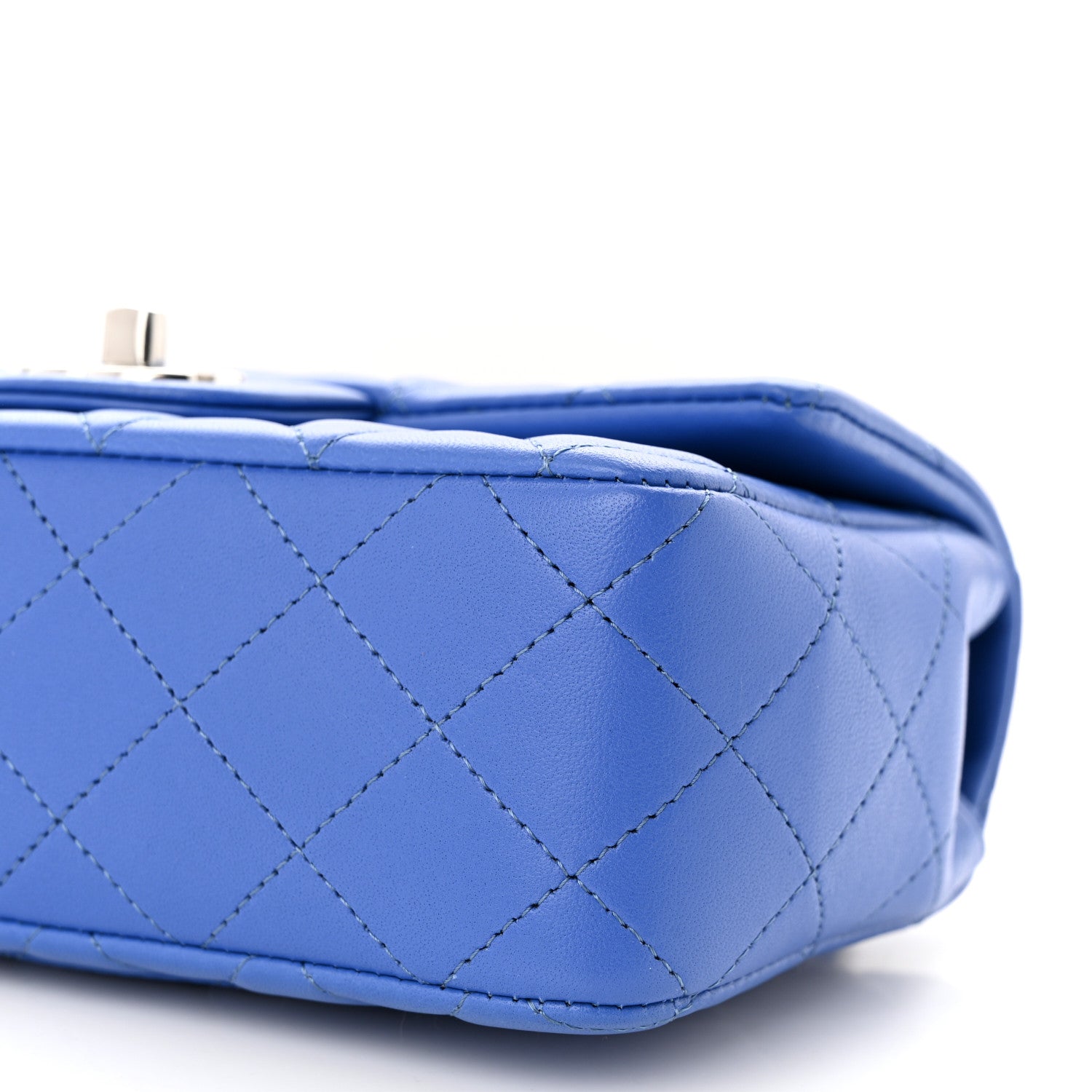 Chanel Lambskin Quilted Mini Rectangular Flap Blue 10 of 12