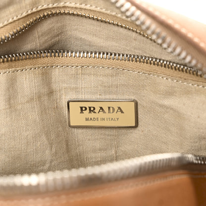 Prada Soft Calf Top Handle Satchel Brown 6 of 14