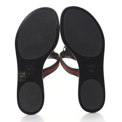 Gucci Nylon Guccissima Web Womens Thong Sandals 37.5 Green Red Black 16 of 21