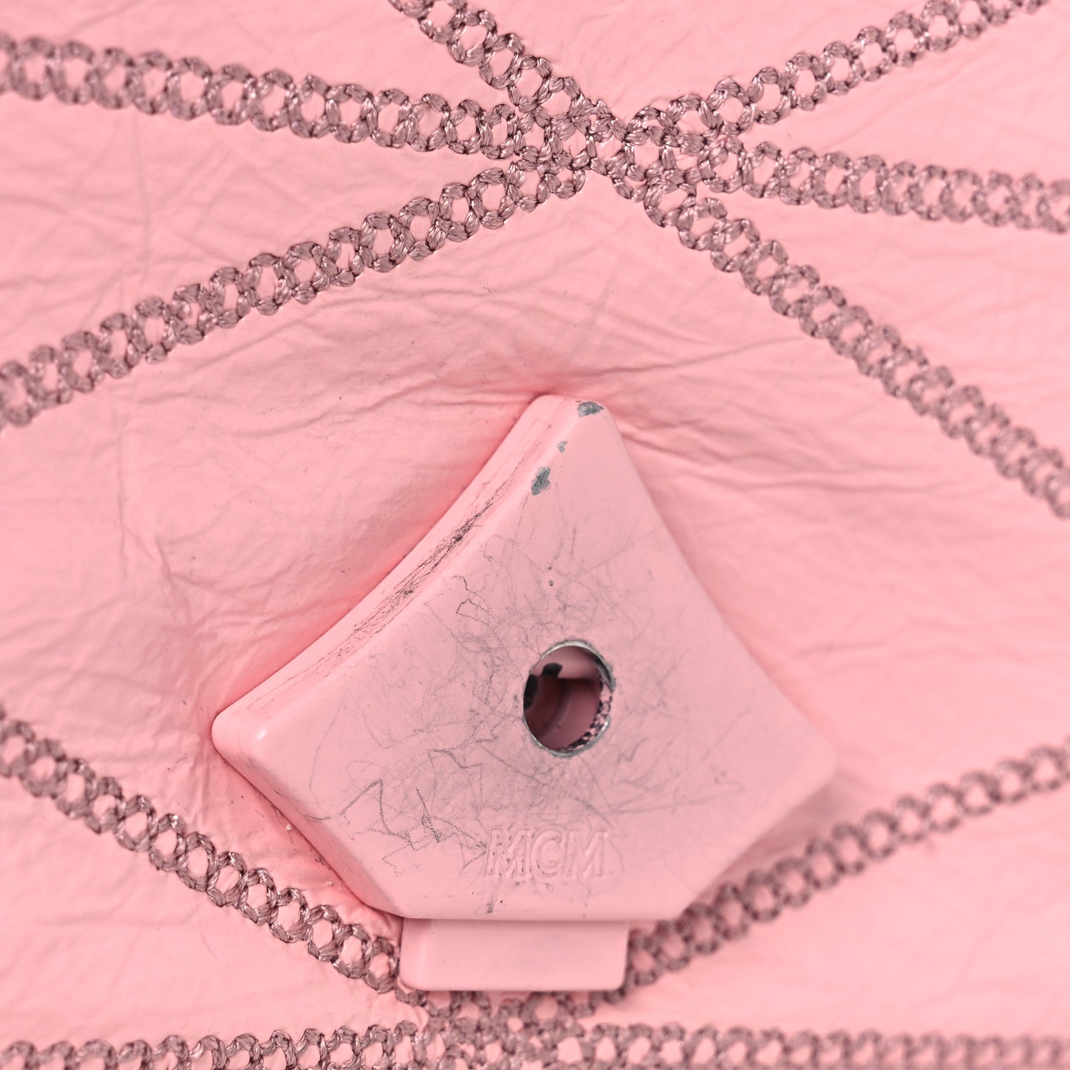 MCM Crash Calf Quilted Mini Travia Shoulder Bag Pink 1832649