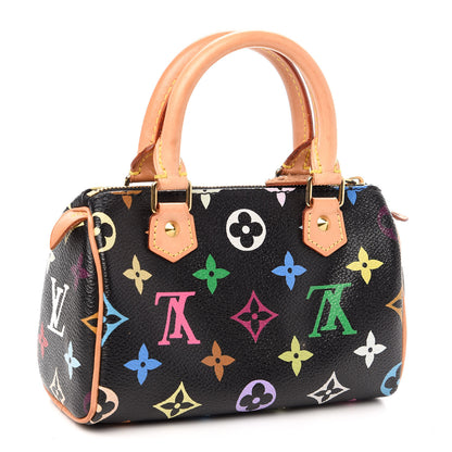 Louis Vuitton Monogram Multicolor Mini Sac HL Speedy Black 3 of 9