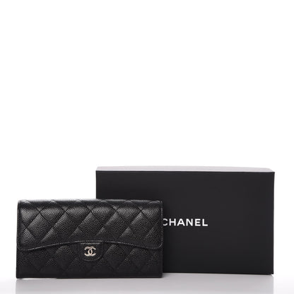 Chanel Caviar Quilted Large Gusset Flap Wallet Black 9 of 9