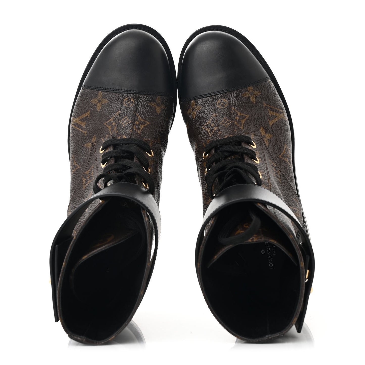 Calfskin Monogram Wonderland Flat Ranger Boots 39 Black