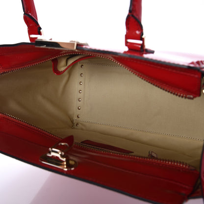 Valentino Garavani Patent Monochrome Rockstud Double Handle Tote Rosso Valentino 5 of 11