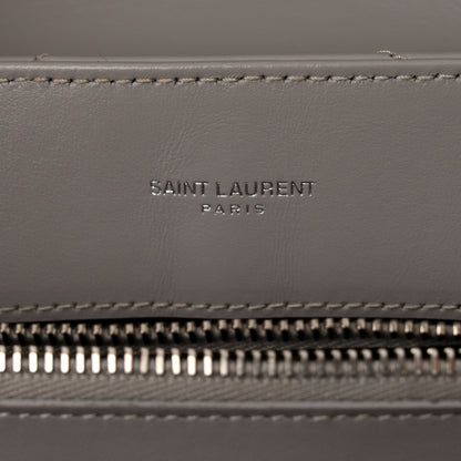 Saint Laurent Calfskin Y Quilted Monogram Medium Loulou Chain Satchel Light Gray 6 of 12