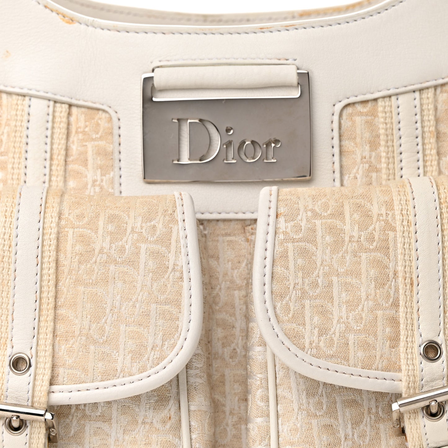 Monogram Pocket Satchel Beige