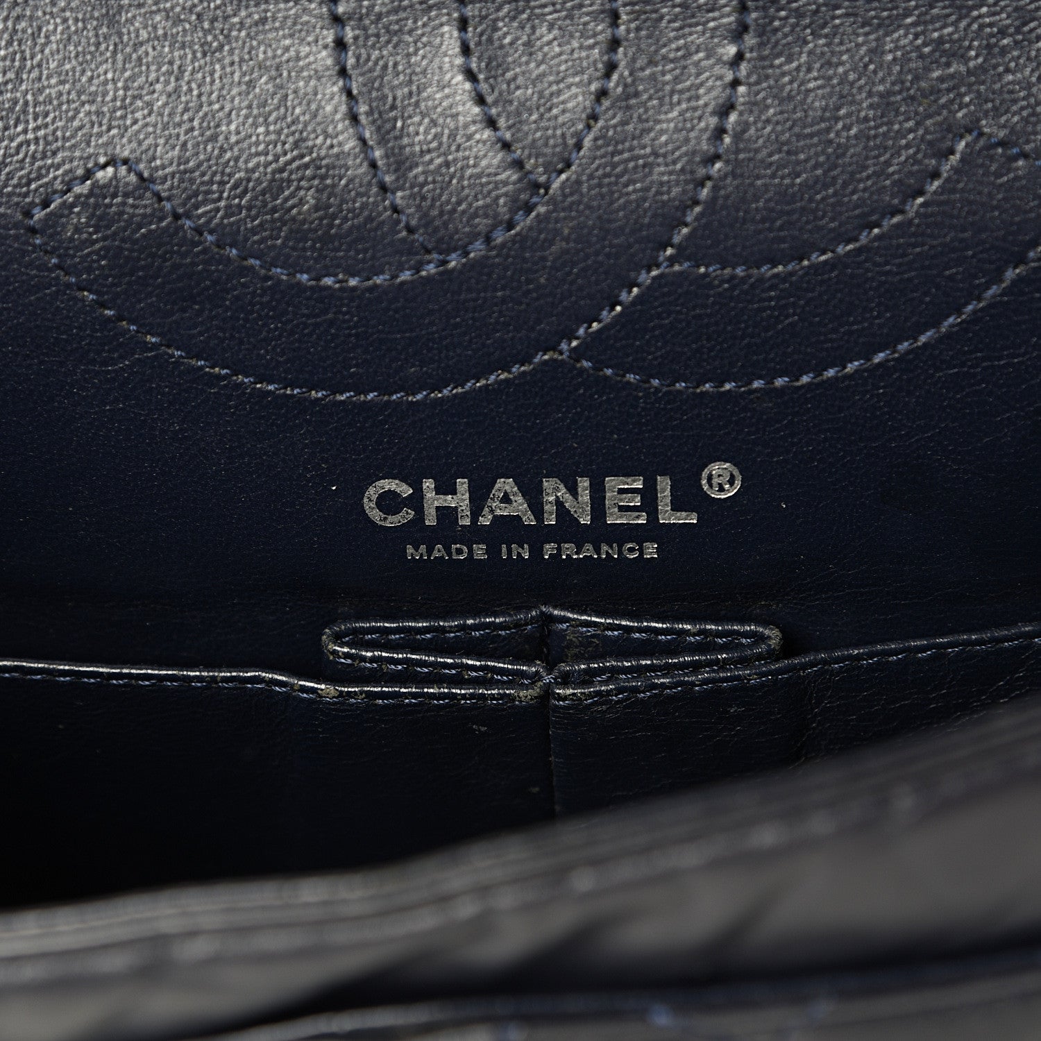 Chanel Aged Calfskin Quilted 2.55 Reissue 225 Flap Navy Blue 5 of 13