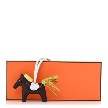 Hermes Milo Lambskin Grigri Rodeo Horse Bag Charm PM Rouge Sellier Jaune Bourgeon Bleu Brume 4 of 4
