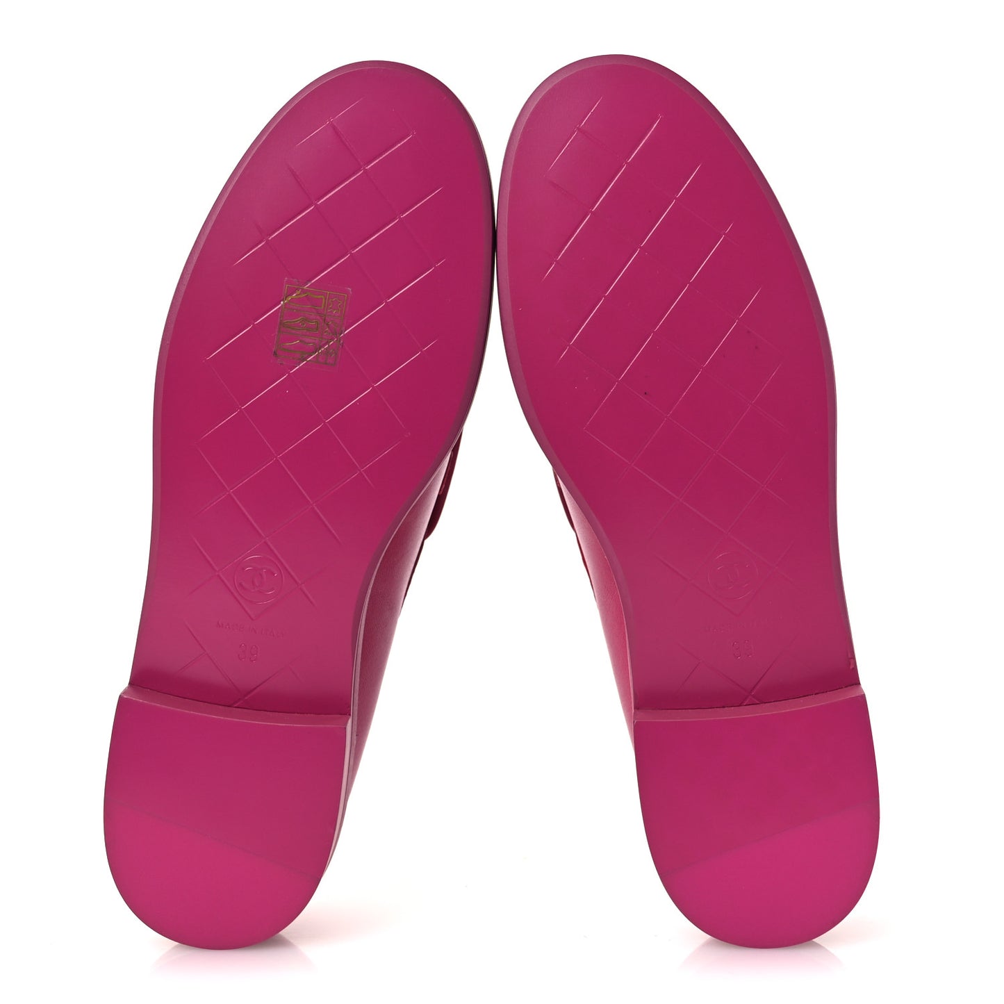 Lambskin Quilted CC Turnlock Loafers 39 Fuchsia