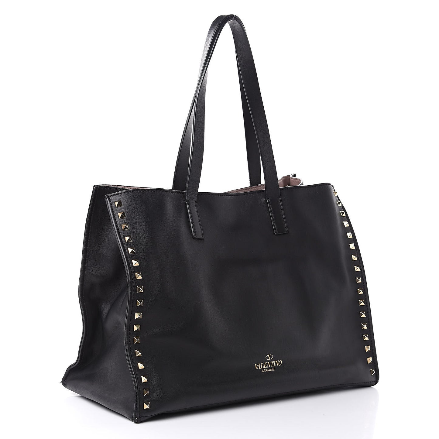 Nappa Medium Rockstud Soft Tote Black