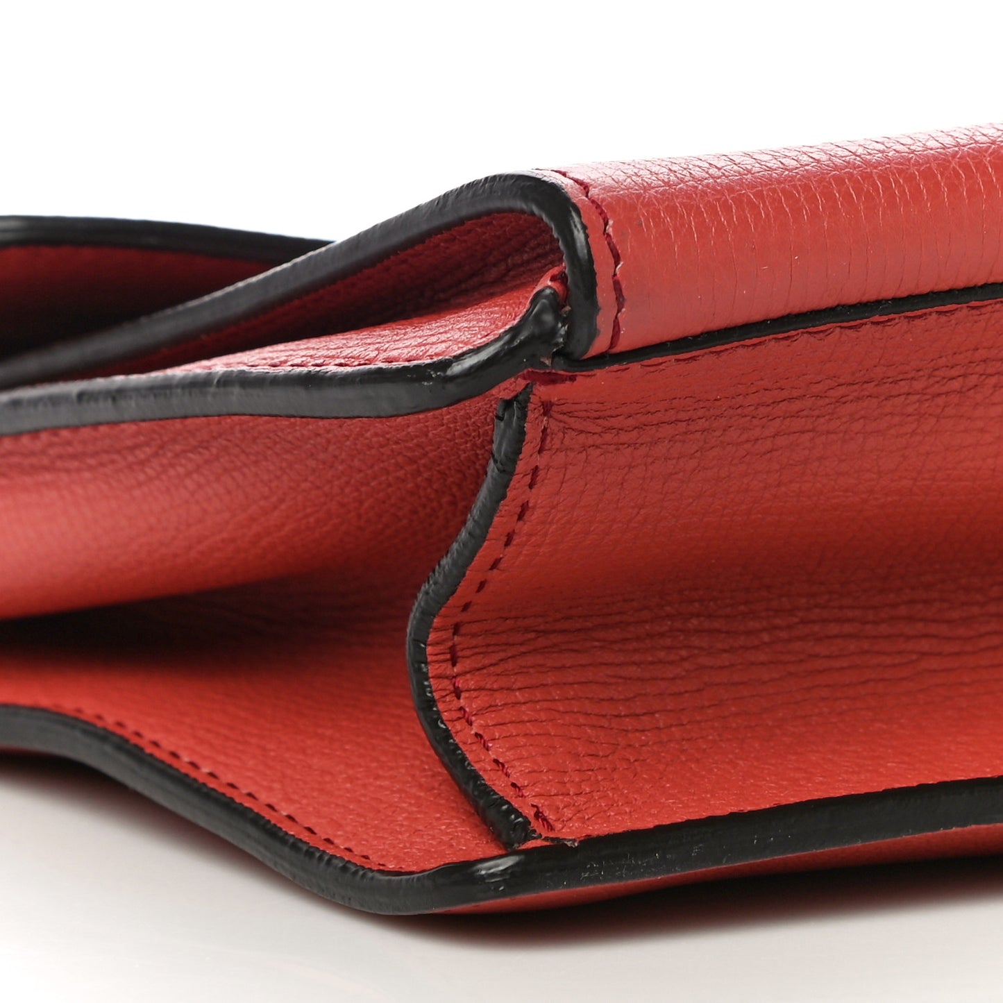 Grainy Calfskin Small Macken Crossbody Bag Cinnamon Red