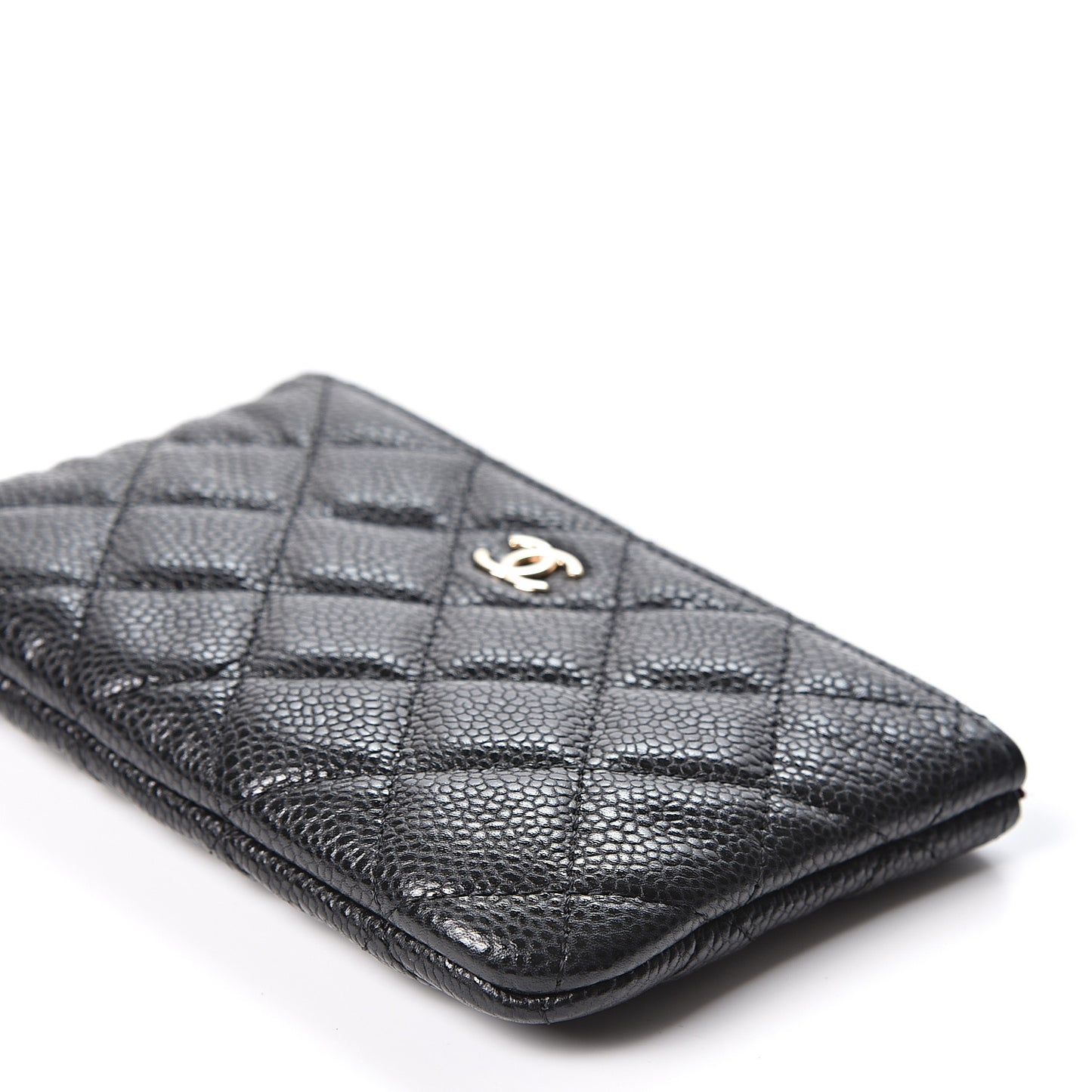 Caviar Quilted Small Cosmetic Case Black