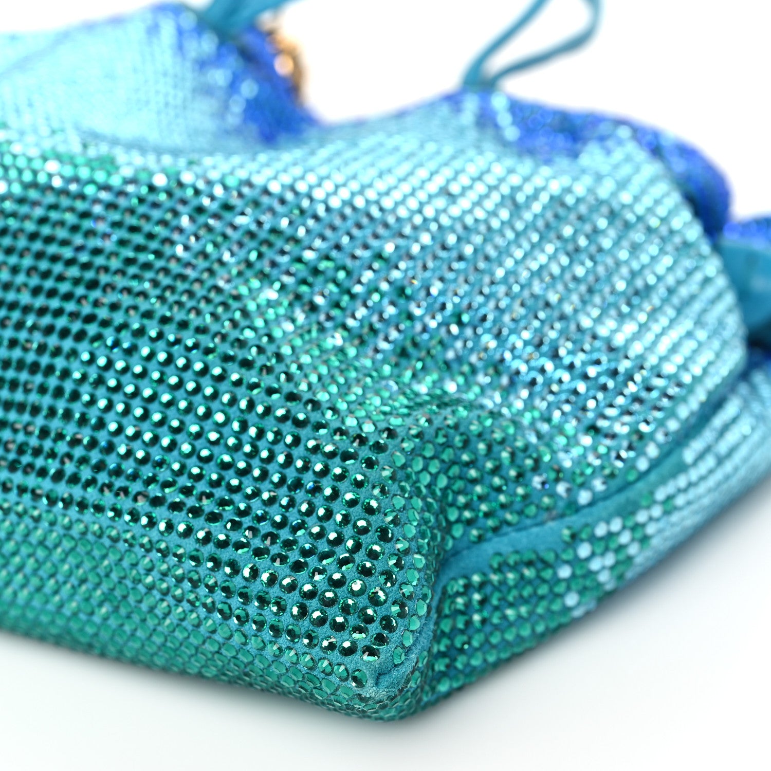 Versace Suede Crystal Pouch Blue Multicolor 9 of 12